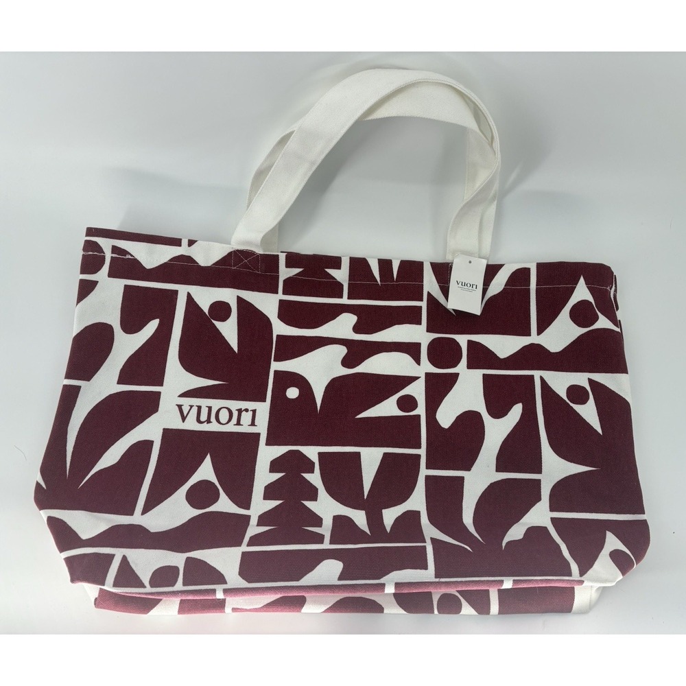 VUORI Limited Edition Holiday Tote Strawberry Red White Canvas Large NWT 2025